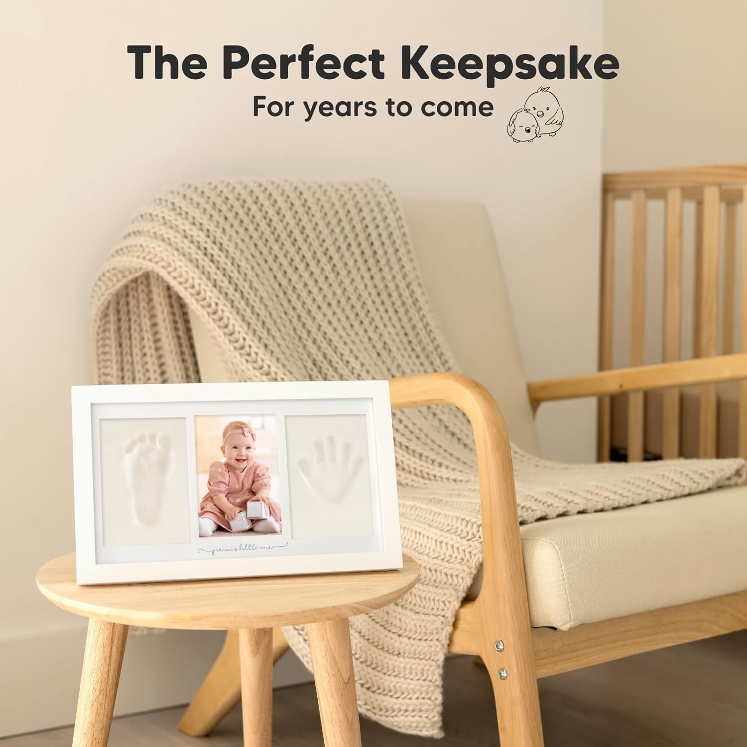 Thumbnail 2 de KeaBabies Baby Hand and Footprint Kit - Clay Keepsake Frame (Alpine White)