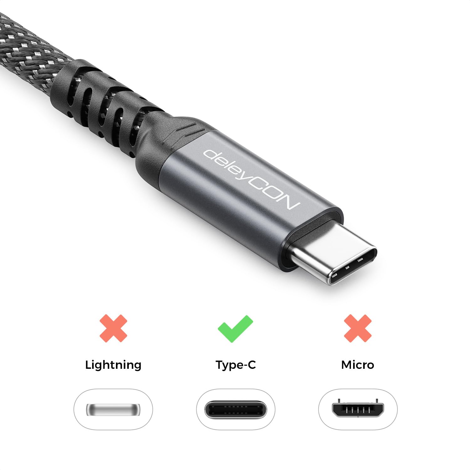 Thumbnail 5 de deleyCON 240W USB-C Kabel 1m – USB 3.2 Gen 2x2, PD 3.1/Ladekabel, 4K/8K-Displayunterstützung