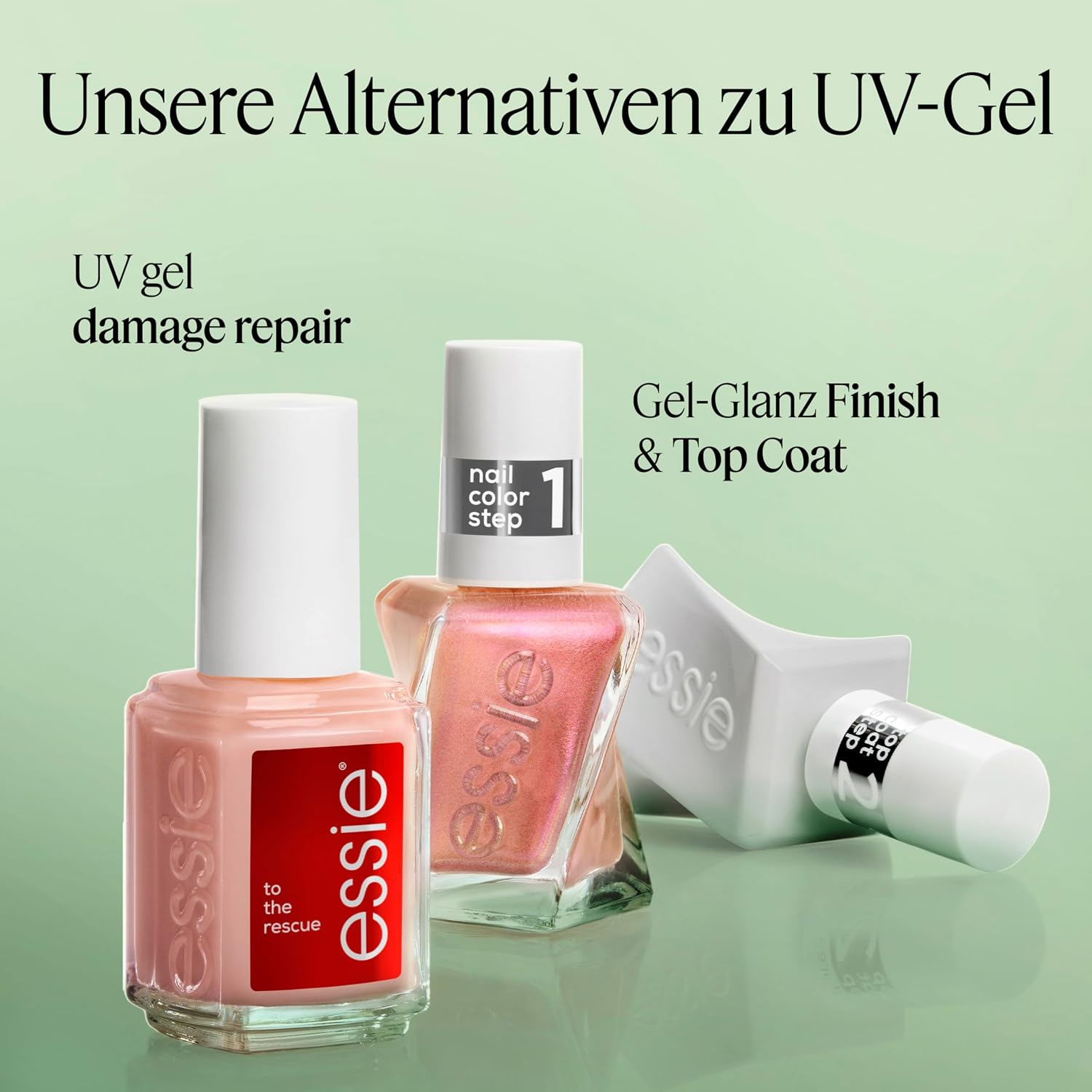 Thumbnail 6 de Gel by Essie Top Coat – langanhaltender Glanz ohne UV-Licht, Transparent (Nr. 00), 13,5 ml