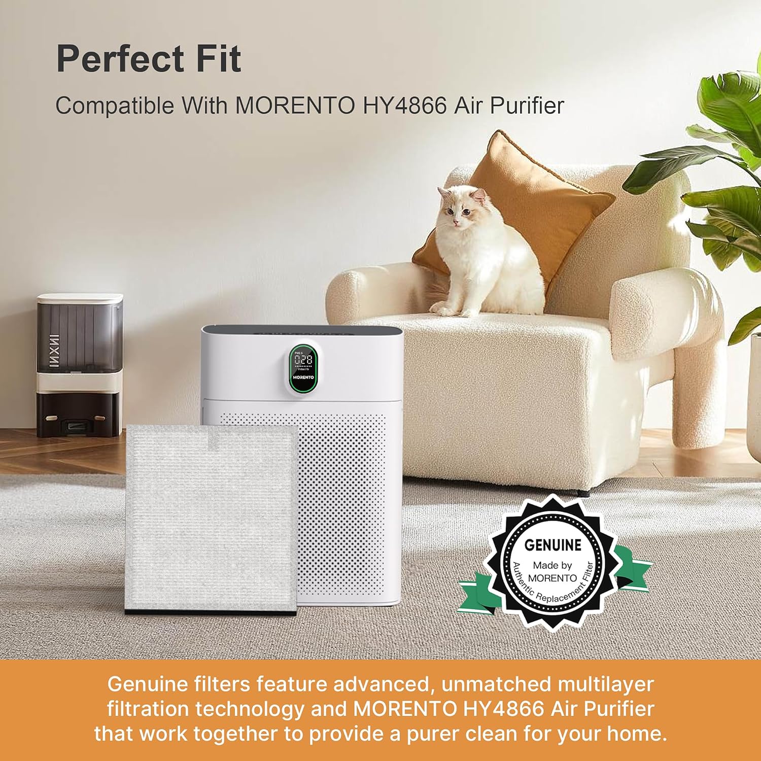 Detalle 2 de MORENTO HY4866 replacement filter 2-pack