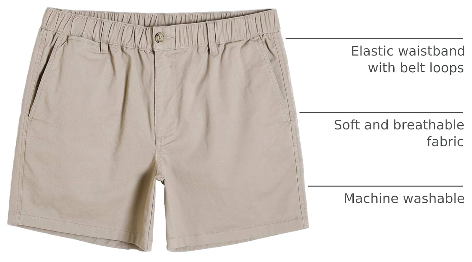 Detalle de maamgic Men's Classic-fit 5.5" Cotton Casual Shorts