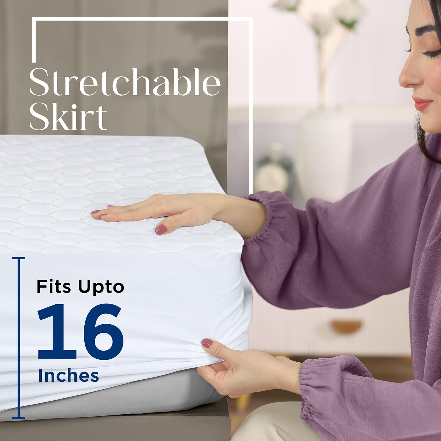 Thumbnail 5 de Utopia Bedding UB1626 Twin Waterproof Quilted Mattress Protector, 16" Deep Pocket