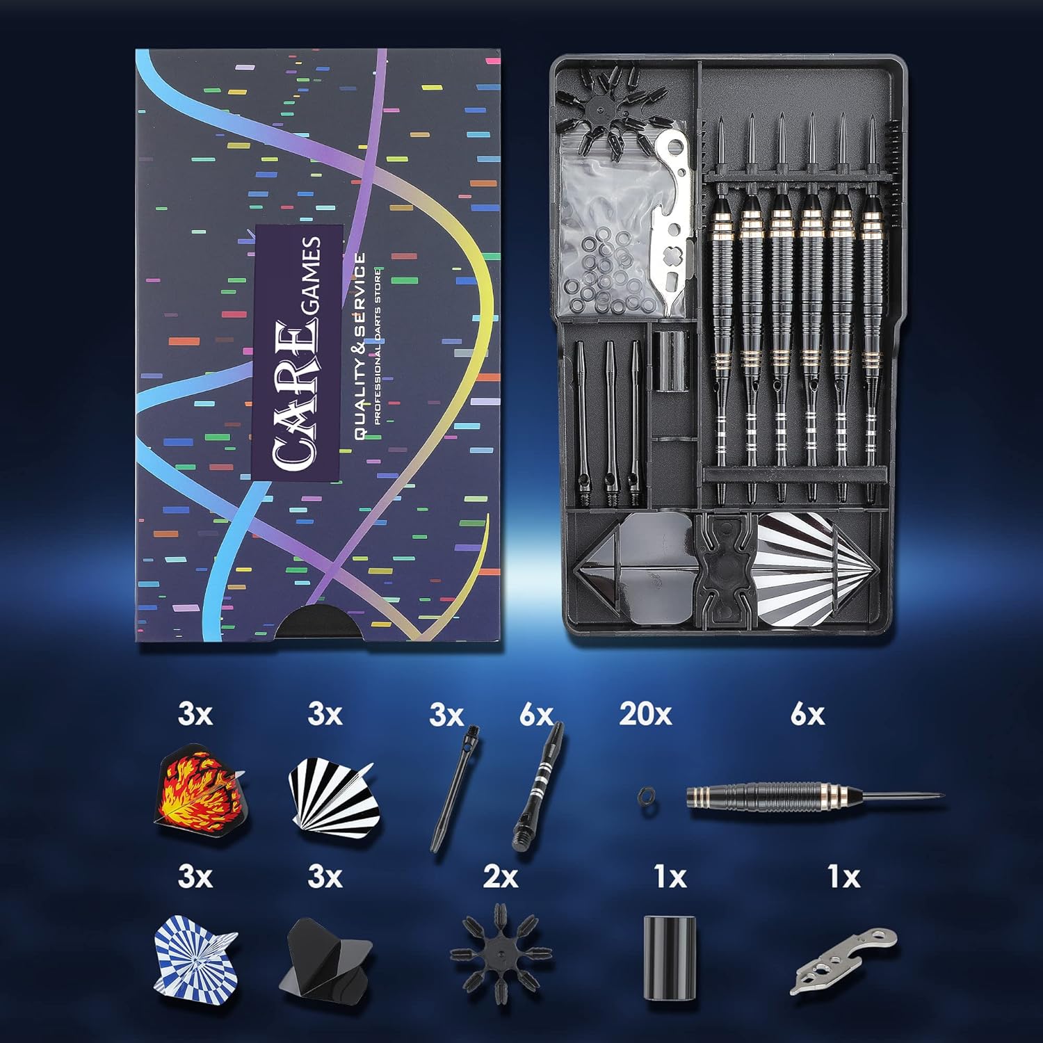 Thumbnail 5 de CyeeLife CareGames 24g steel tip darts set