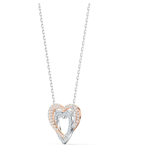 Detalle de Swarovski Infinity Necklace, Heart – White Mixed Metal Finish