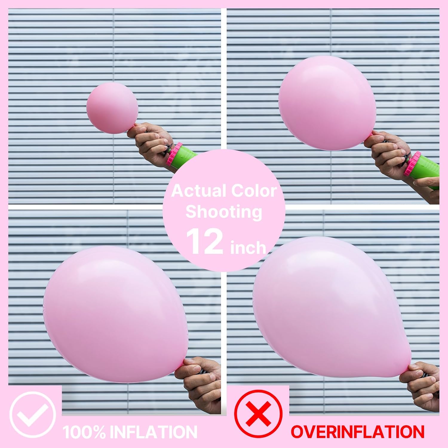Detalle de PartyWoo Baby Pink Balloons 152-Piece Pastel Light Pink Latex Balloon Arch Kit (18, 12, 10, 5 inch)