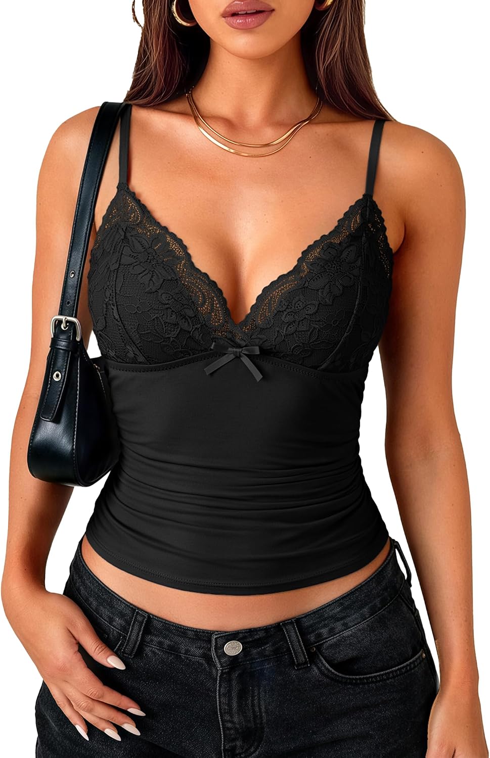 Detalle de Avidlove Lace Camisole Top for Women, Spaghetti Straps, Slim Y2K Style