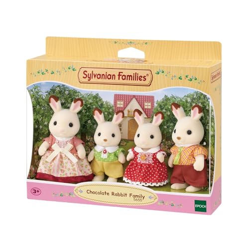 Detalle de Sylvanian Families - La famille Lapin Chocolat (Set 4 figurines) - Un classique articulé pour l’imaginaire des tout-petits