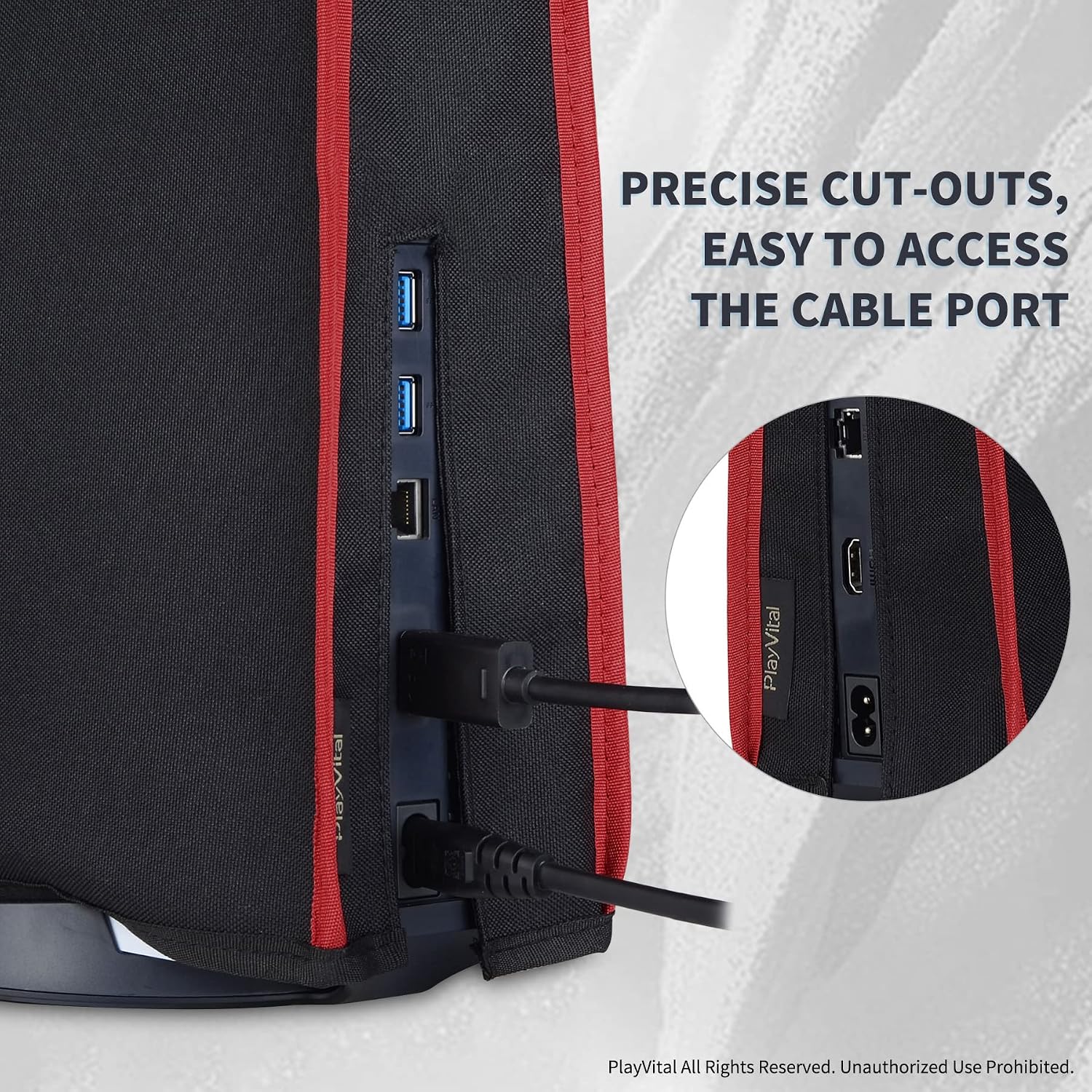 Detalle 2 de PS5 dust cover, PlayVital black nylon