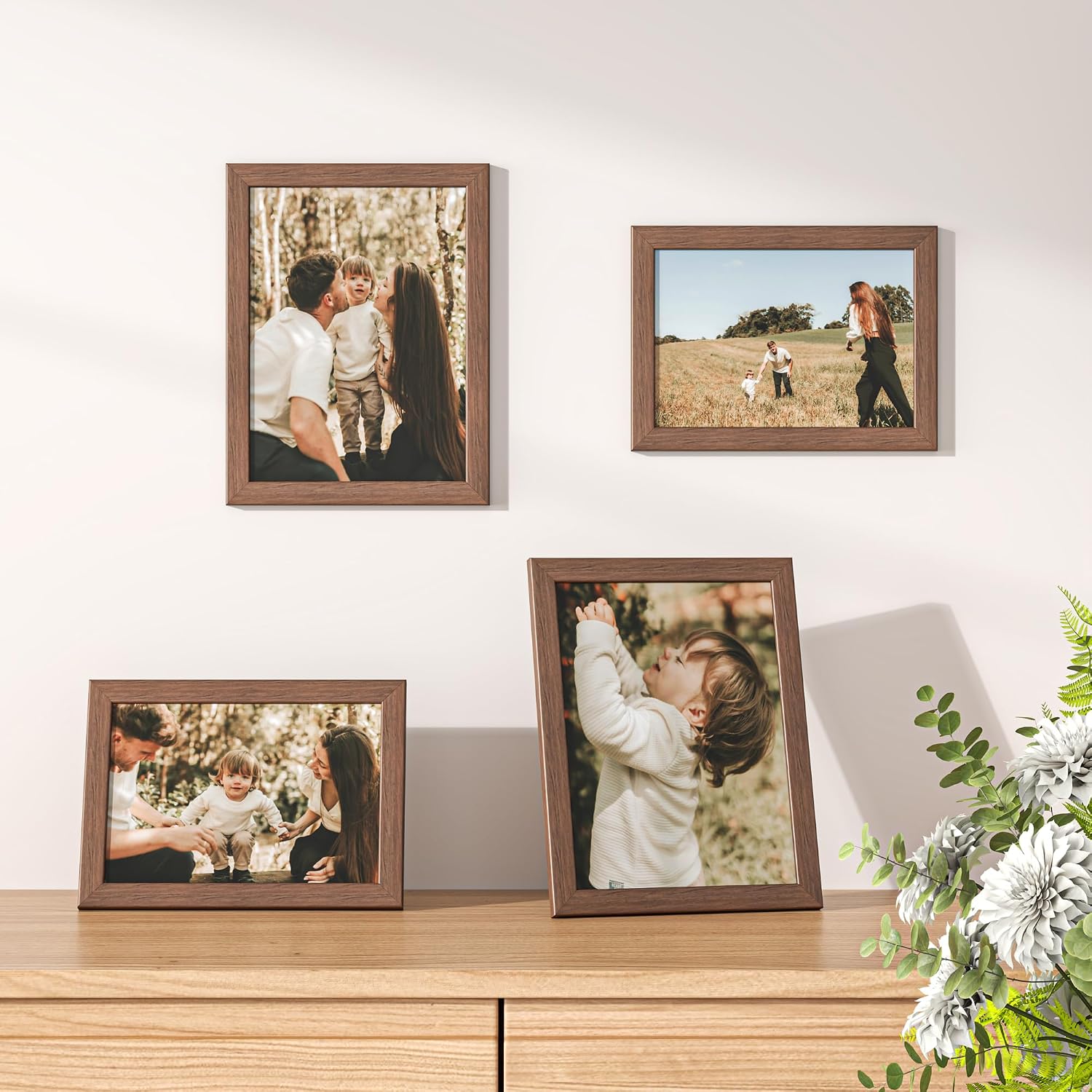 Thumbnail 5 de Feihorrm Set of 12 Walnut Photo Frames 4x6-8x10