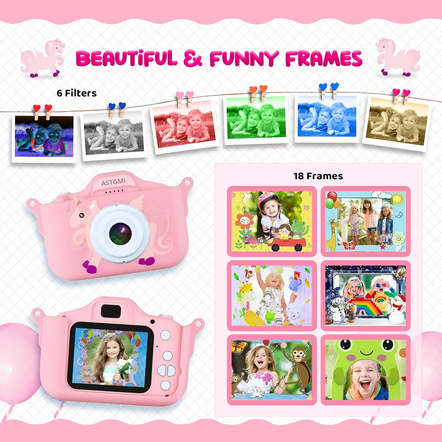 Detalle de Kinder Kamera 2,0" Display 1080P Digitalkamera für Kinder