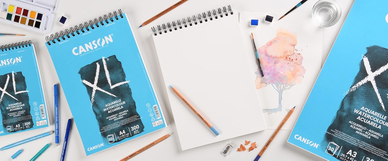 Thumbnail 5 de CANSON XL Aquarelle : album à spirale A3 30 feuilles 300 g/m², blanc