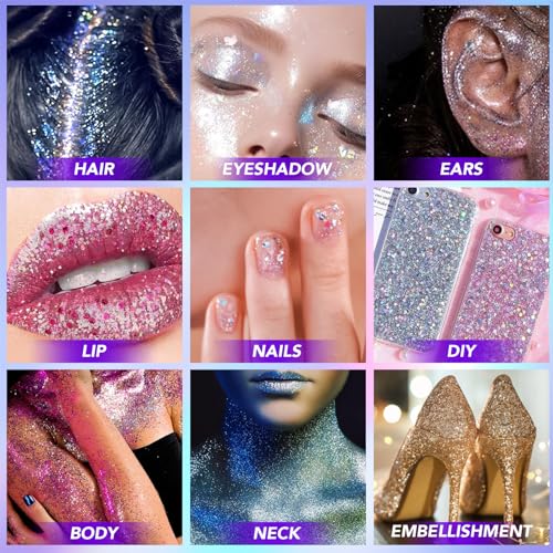 Detalle de Body Glitter Gel 50ml Mermaid Hair Face Shimmer Liquid Glitter Gel