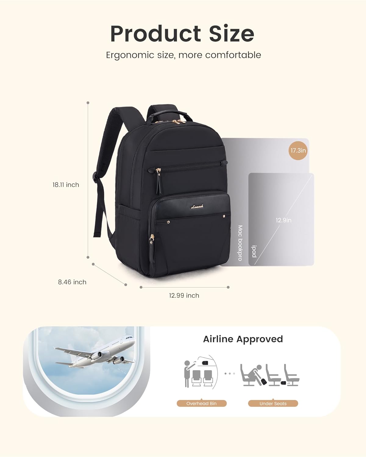 Detalle 2 de LOVEVOOK Waterproof Rucksack 22L