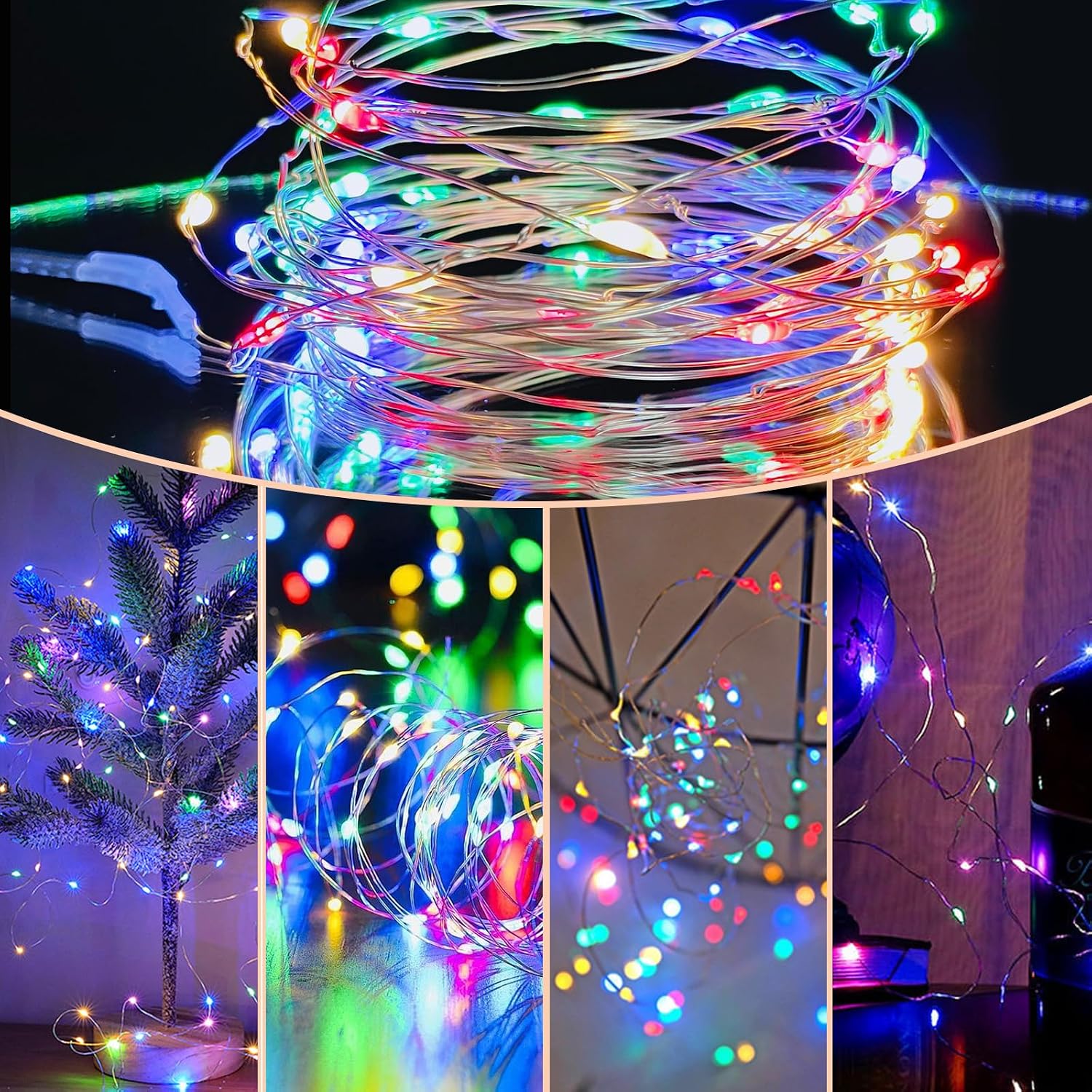 Thumbnail 5 de Meision Lichterkette Batterie (2 Stück) mit Timer, Fernbedienung und 12 Modi – 10 m / 100 LEDs, dimmbar