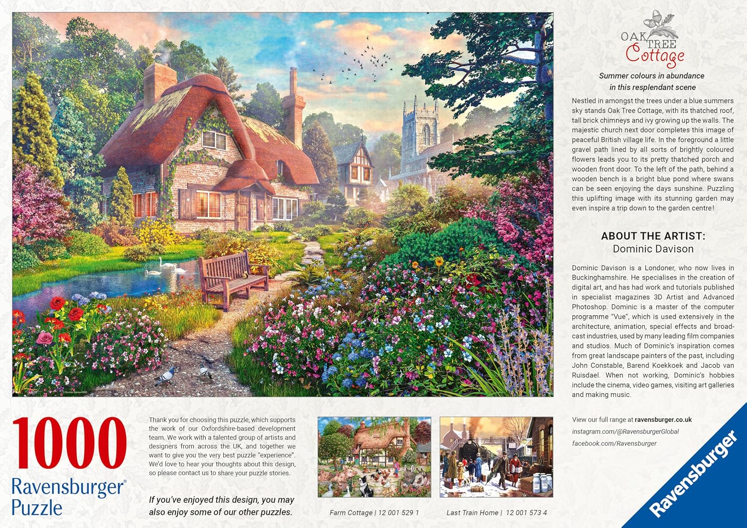 Thumbnail 3 de Ravensburger Oak Tree Cottage 1000-Piece Jigsaw Puzzle (Age 12+) — 70 x 50cm finished