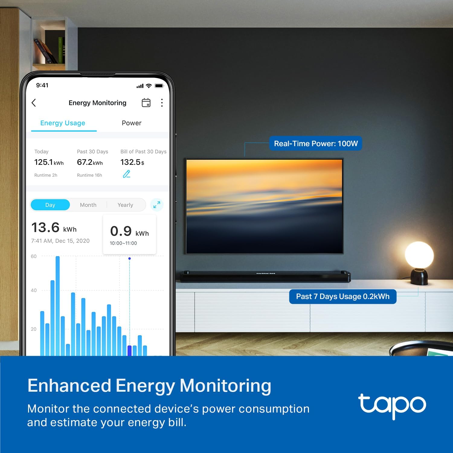 Detalle 2 de TP-Link Tapo P210M Smart Plug 15A ⚡