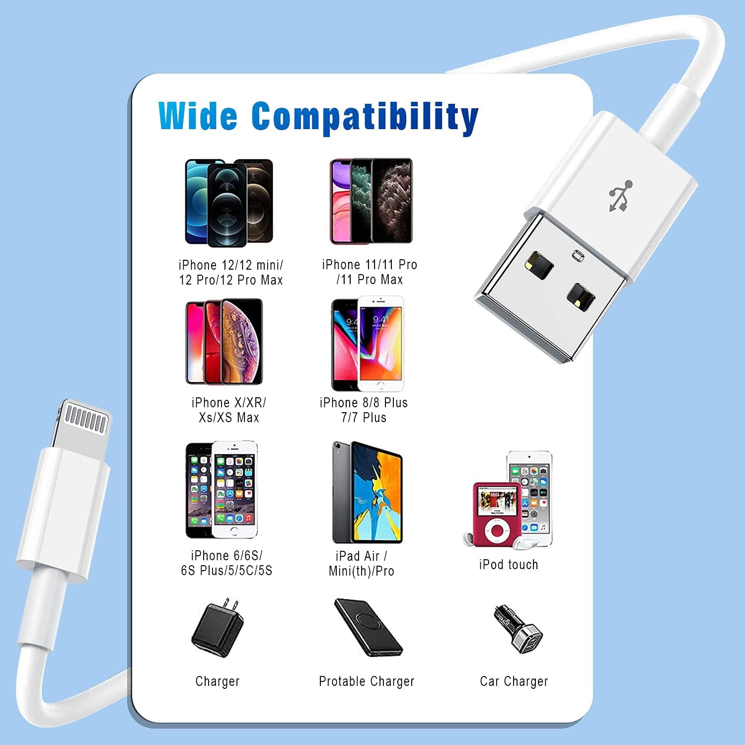 Thumbnail 6 de Apple Lightning Cable 2-Pack MFi Certified 2m