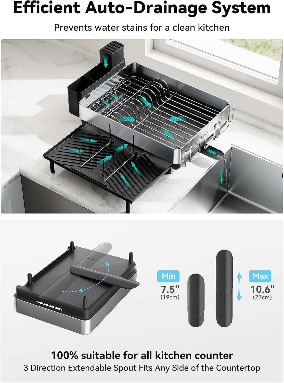 Thumbnail 5 de SUNLY Large Dish Drying Rack 14×5.9"