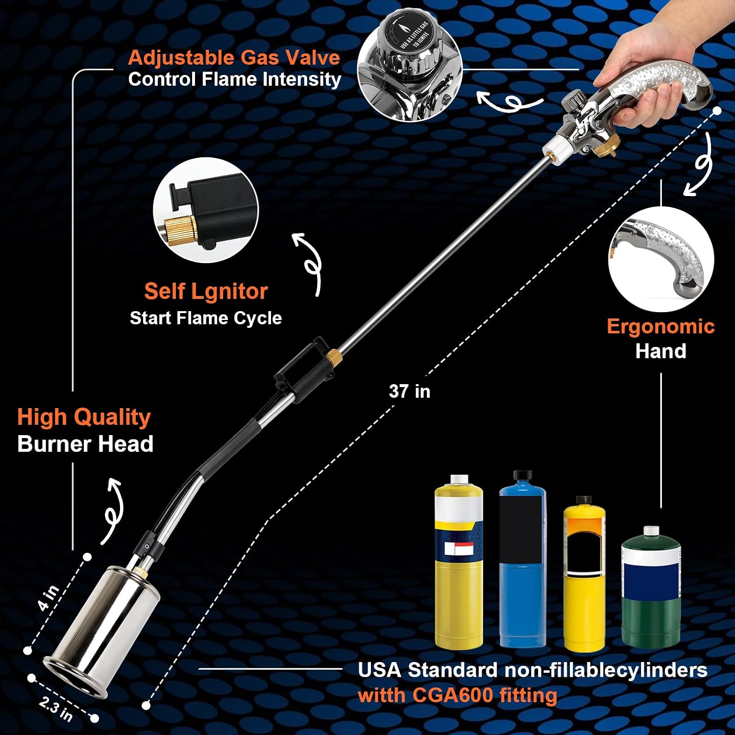 Detalle 2 de Propane Weed Torch, 37-Inch