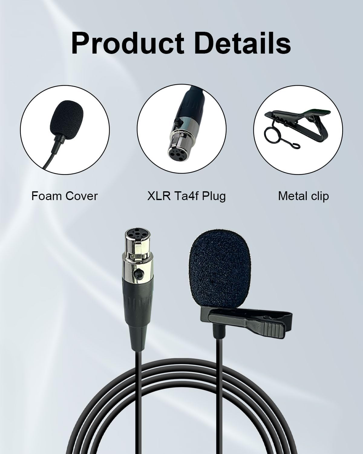 Thumbnail 5 de SEYUGOPTI TA4F Lavalier Mikrofon (Mini-XLR, revers) für Shure Wireless Sender – unidirektionales Kondensator-Mic, 1,5 m Kabel