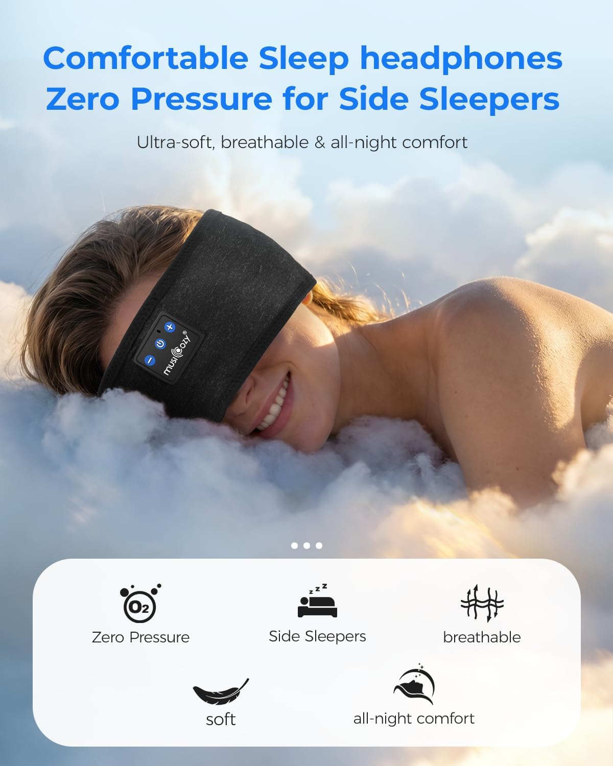 Thumbnail 1 de MUSICOZY Sleep Headphones Headband with Ultra-Thin Speakers: A Practical Choice for Side Sleepers