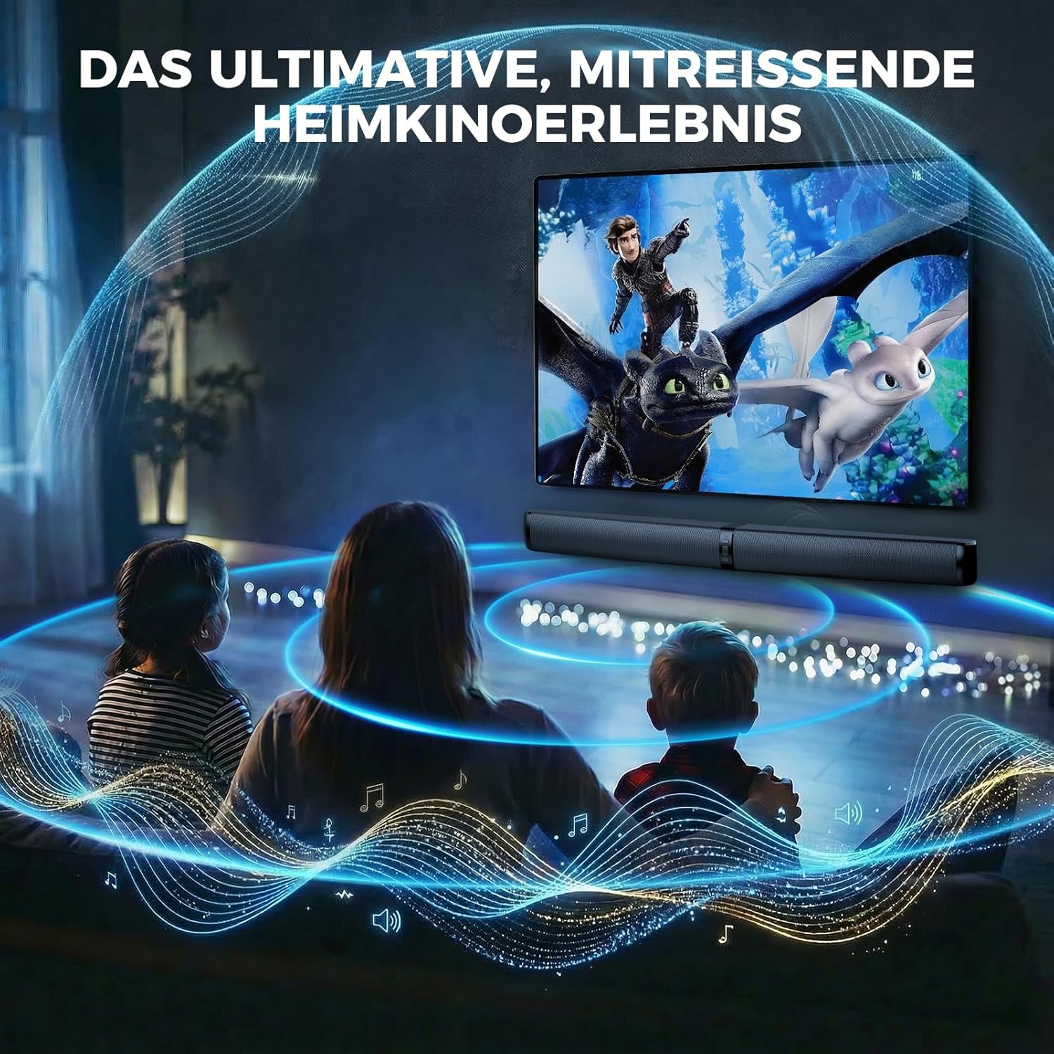 Detalle 2 de GarageRock Soundbar für TV-Geräte – 2026 Upgrade, 90 W 2-in-1 Soundbar mit Bluetooth 5.3, ARC/Opt/AUX, kabellose Vielseitigkeit