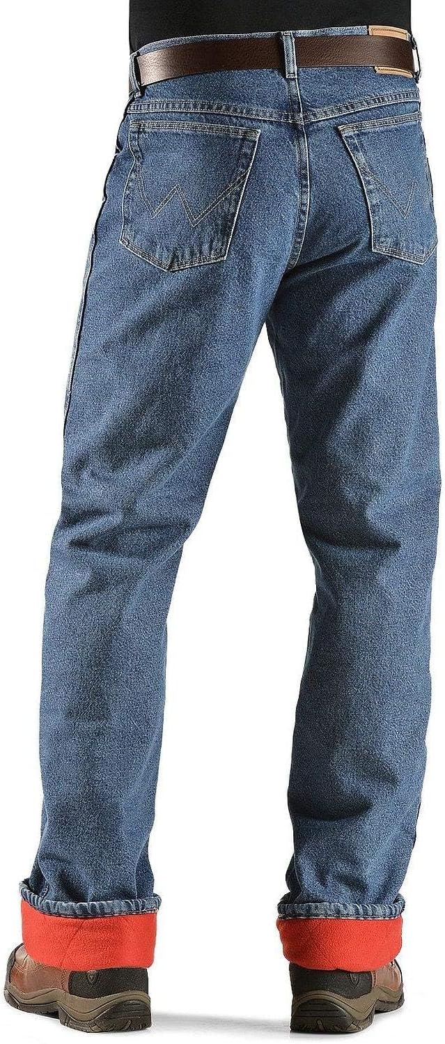 Detalle de Wrangler Big & Tall Rugged Wear Woodland Thermal – męskie dżinsy Night Brown/Black