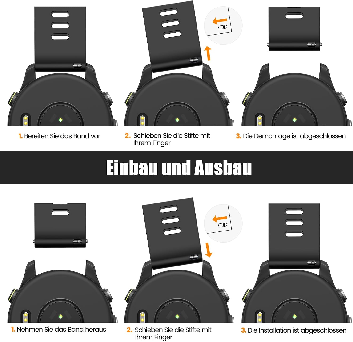 Detalle 2 de ANBEST Silikon Armband 22 mm kompatibel