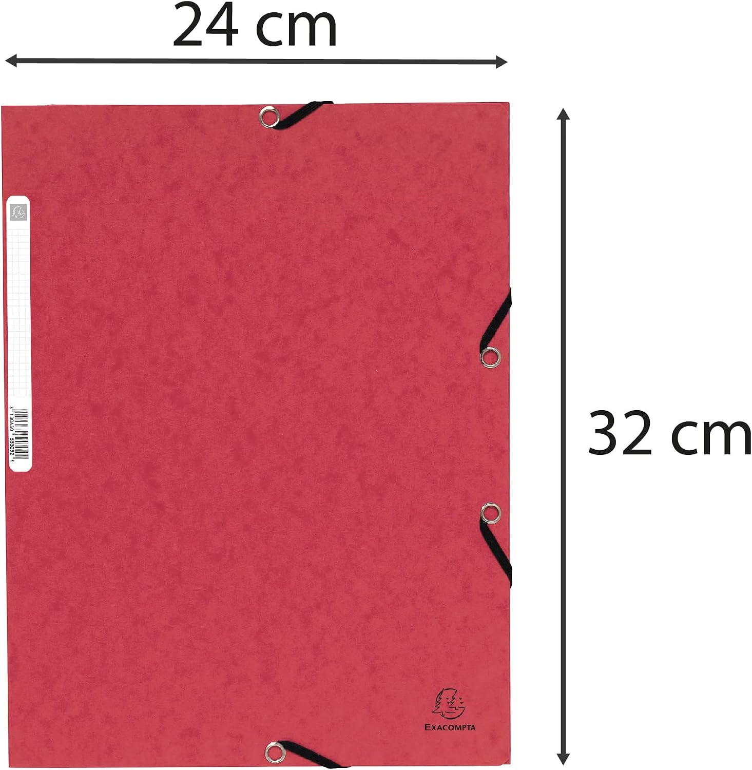 Thumbnail 2 de Exacompta 55305E – Paquet de 10 chemises à élastiques, pochettes 3 rabats, 24 x 32 cm, carte lustrée 355 g/m², A4, rouge