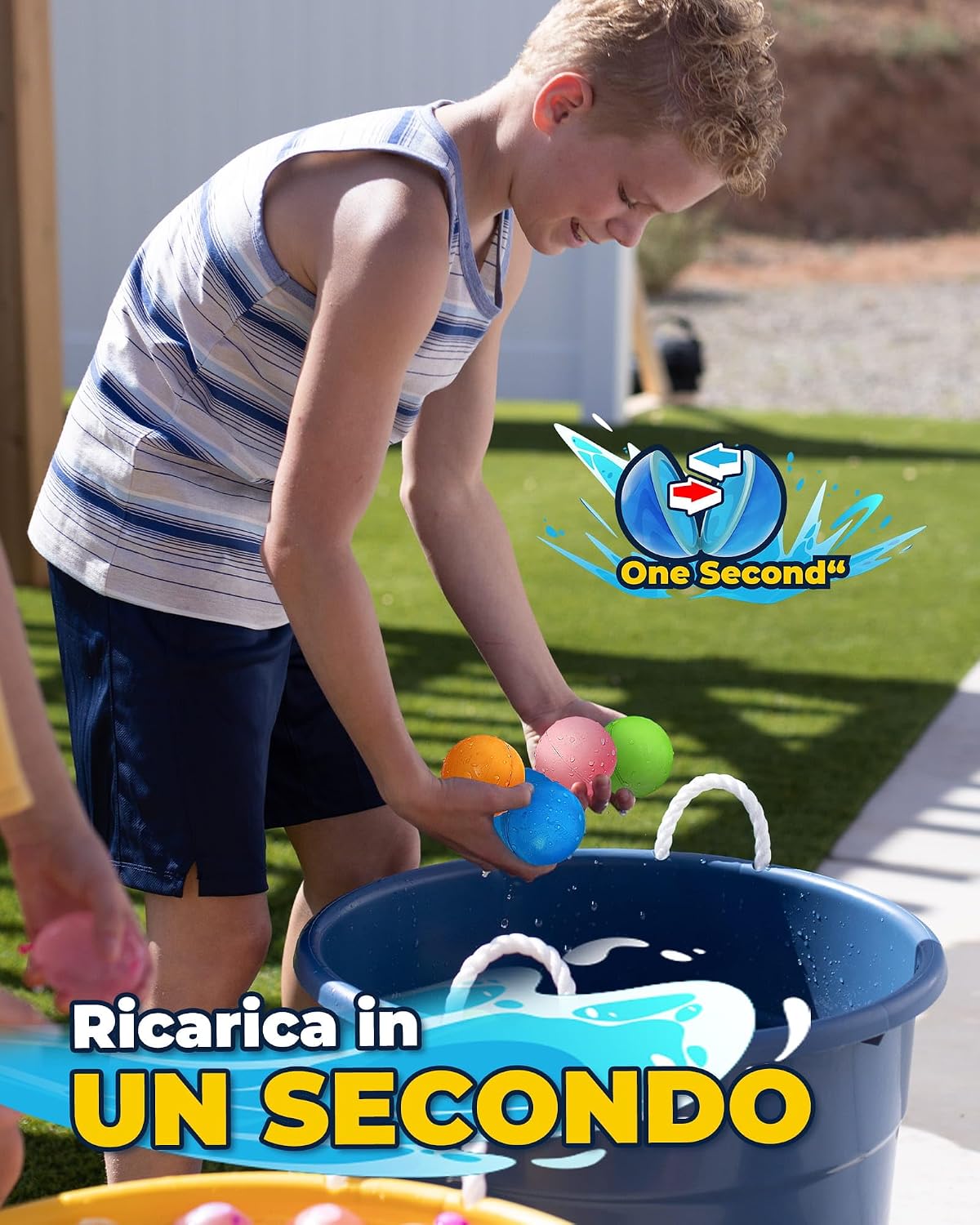 Detalle de Palloncini d'acqua riutilizzabili con aspirazione magnetica, 4 pezzi – riempimento rapido e autosigillante