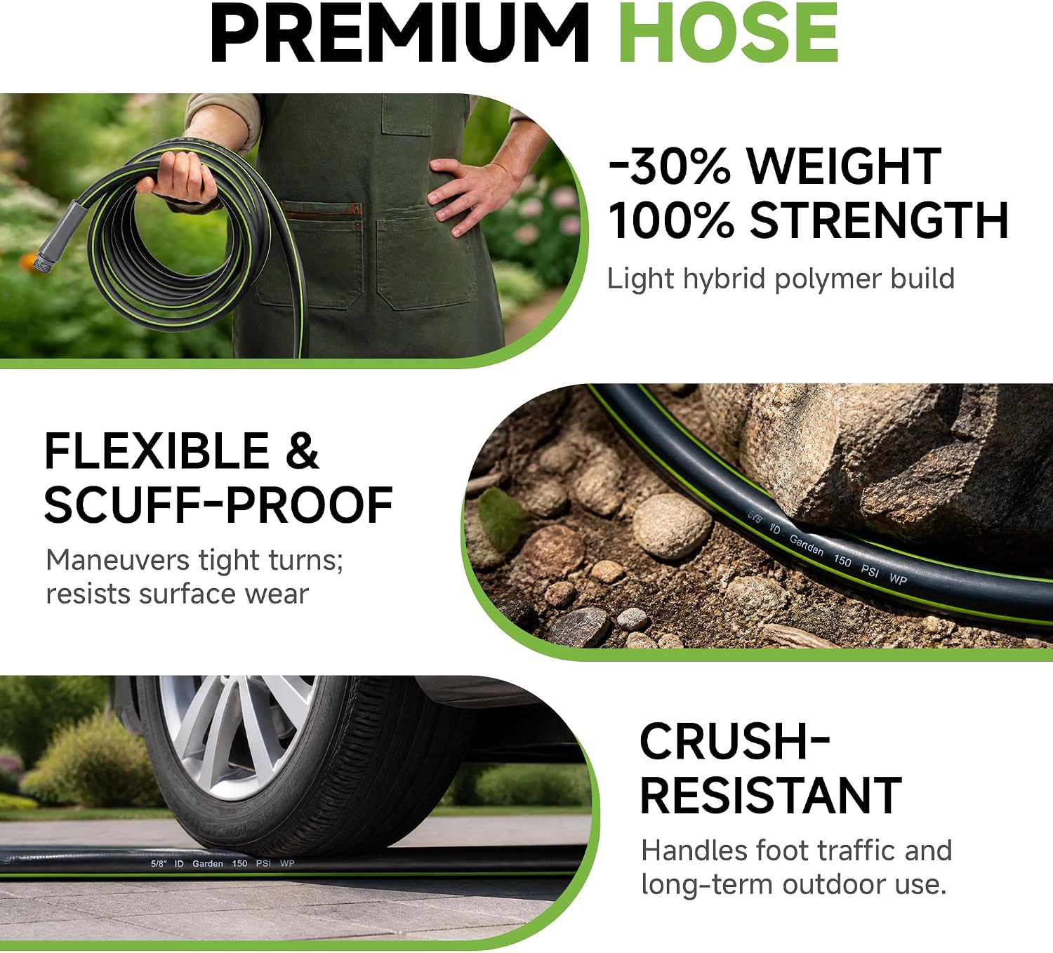 Detalle de Real Relax 50 ft Heavy-Duty Garden Hose, 5/8-Inch, Kink-Resistant