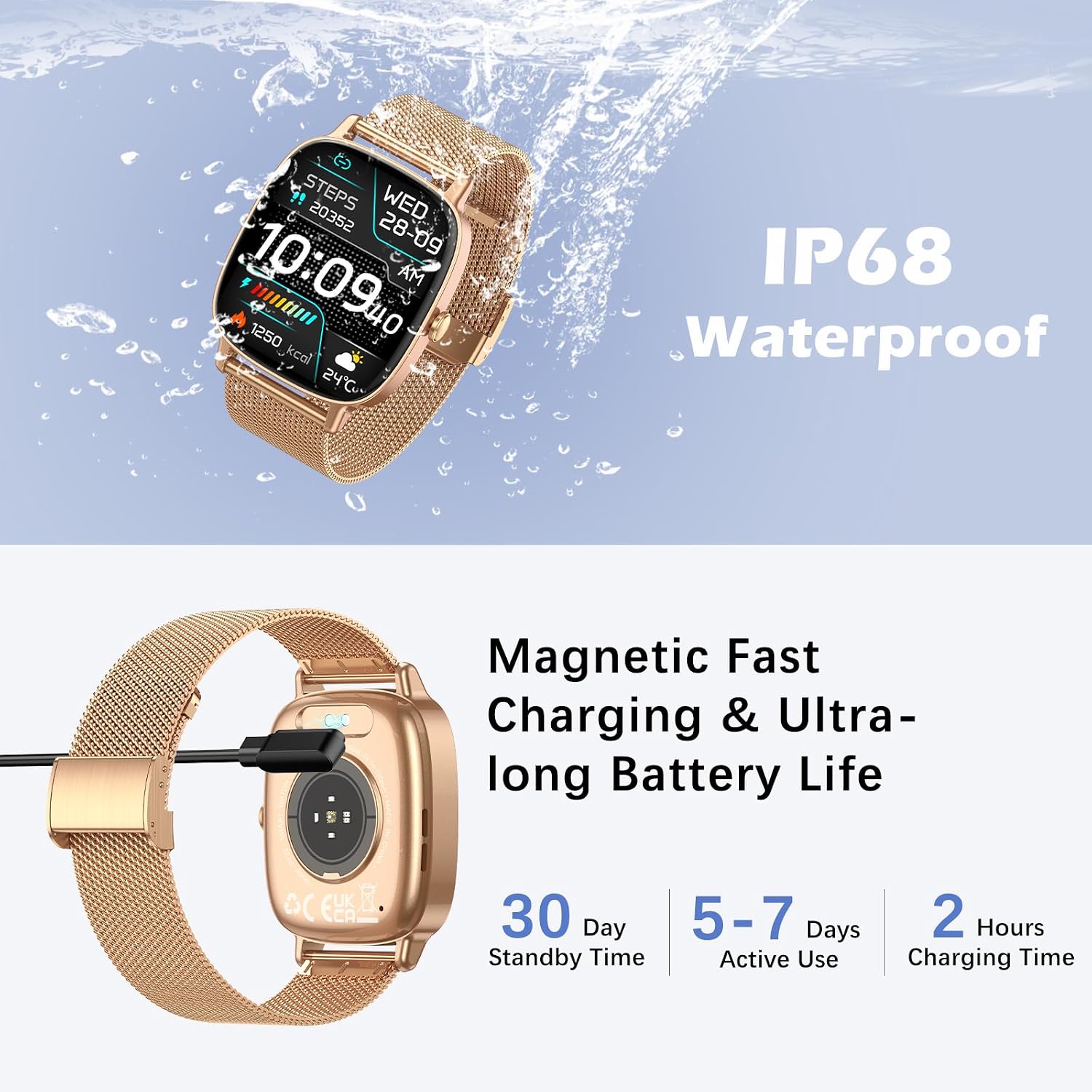 Thumbnail 6 de coioc Reloj Inteligente para Mujer (Dorado) – análisis y guía de compra