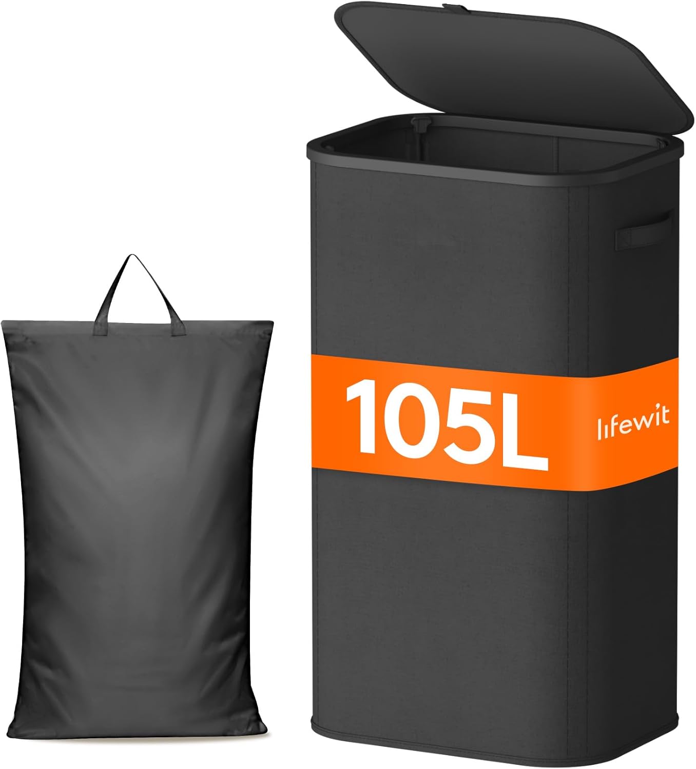 Lifewit Cesto Portabiancheria 105 L Nero