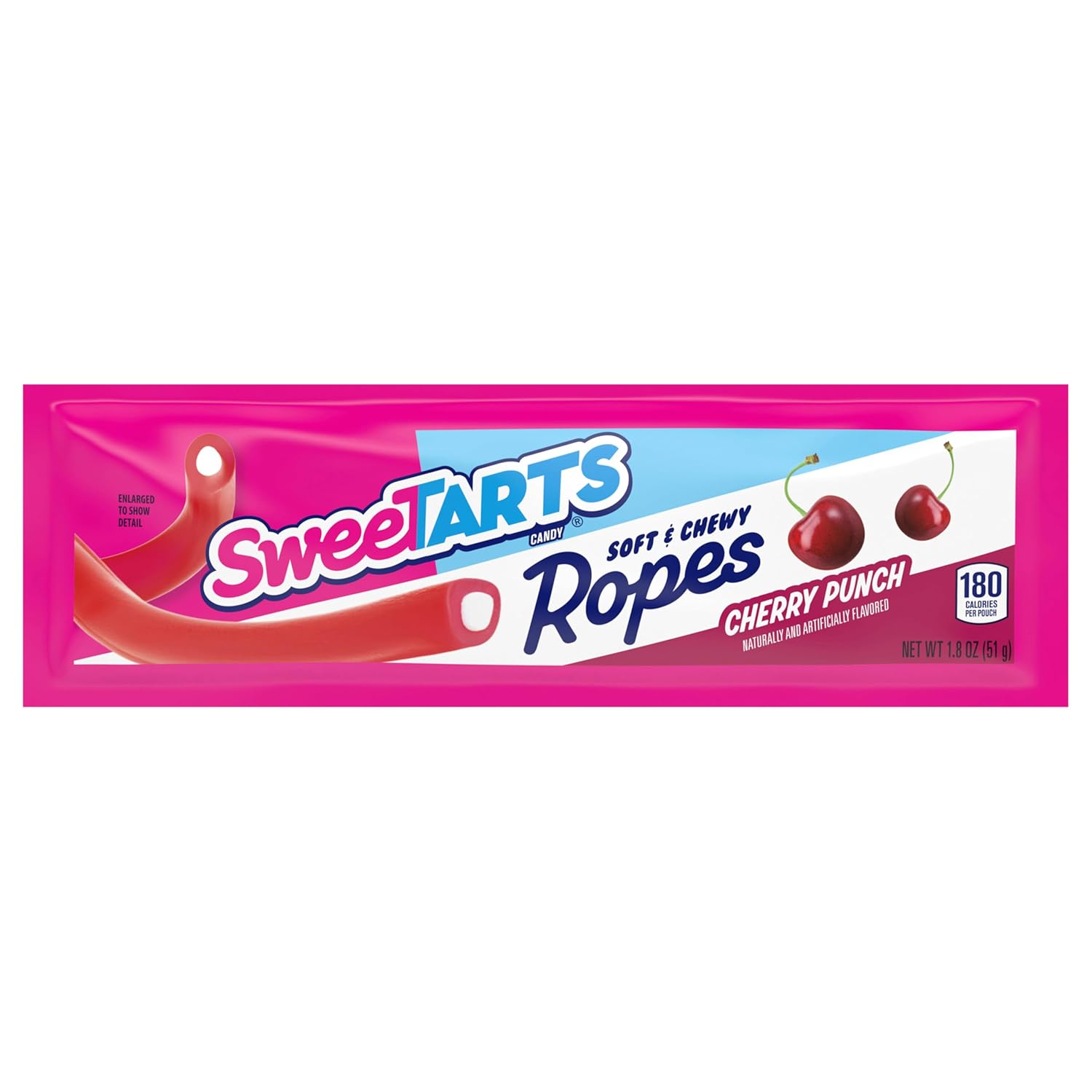 Detalle de SweeTARTS 12082876 Cherry Punch Ropes Candy, Soft & Chewy, 1.8 oz, 24 Pack