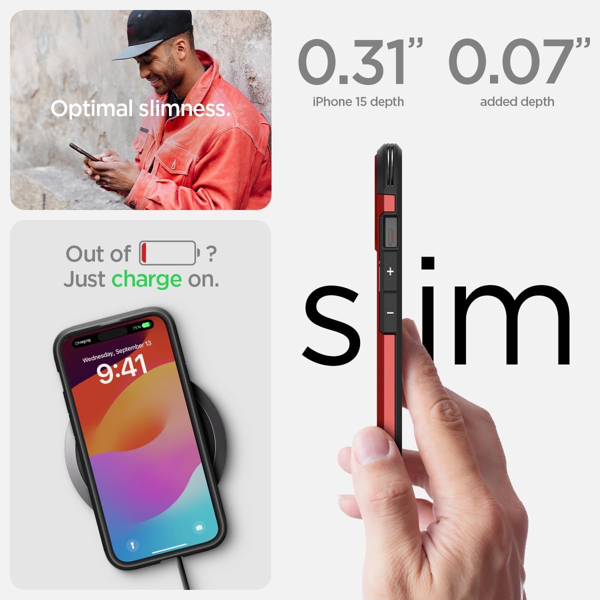 Thumbnail 6 de Spigen Tough Armor MagFit pour iPhone 15 : coque magnétique antichoc avec béquille