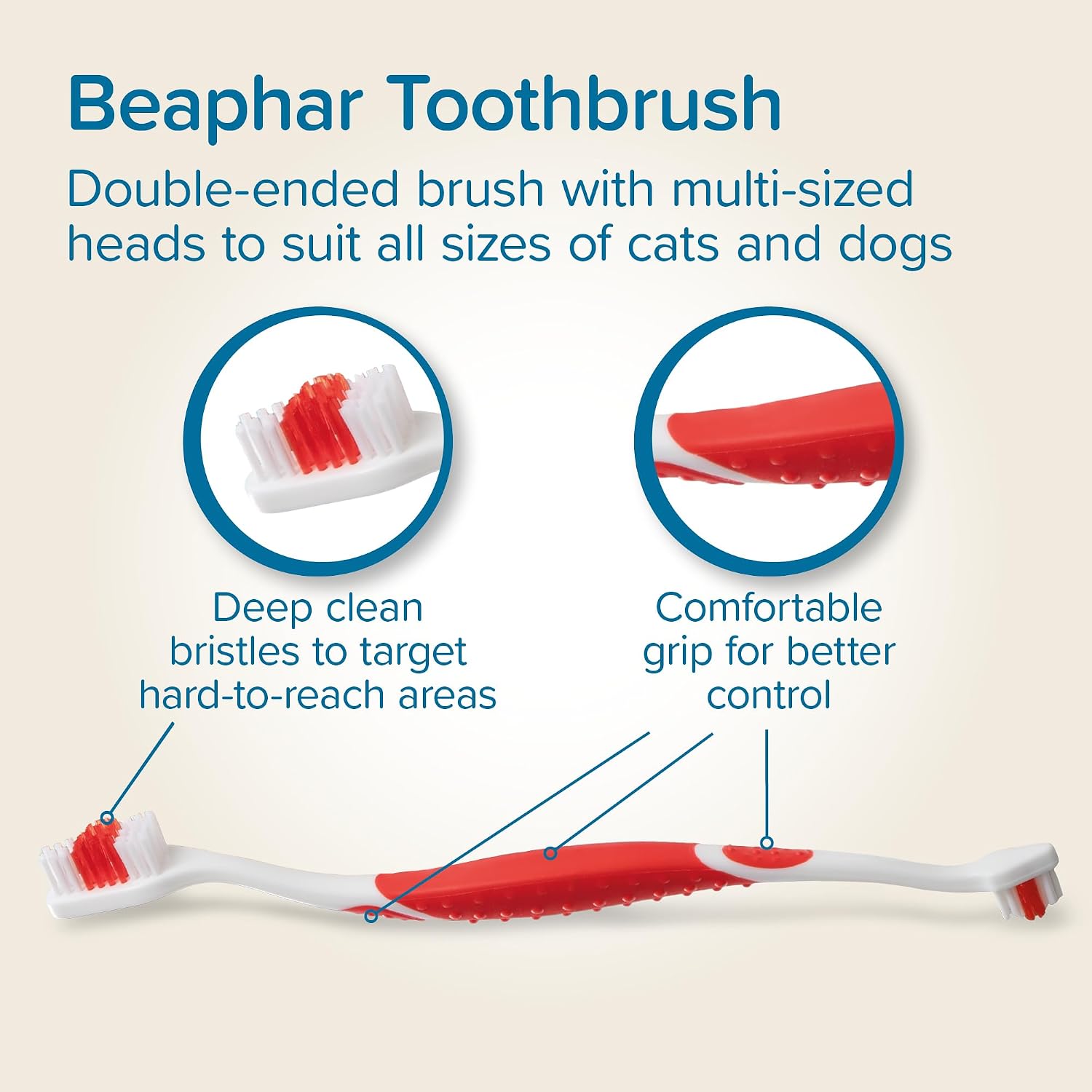 Detalle de Beaphar Toothbrush & Toothpaste Dental Care Kit for Cats & Dogs
