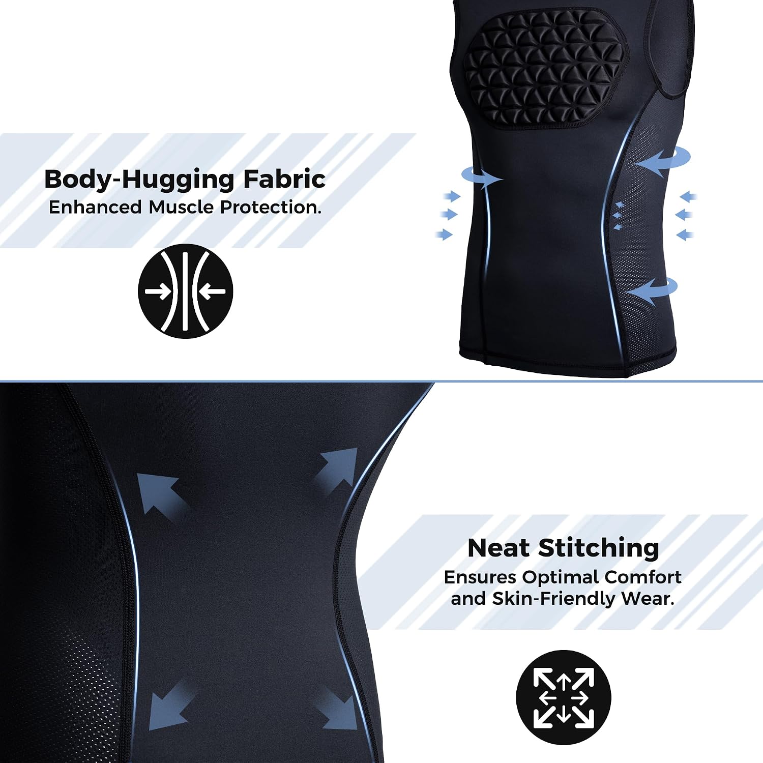 Thumbnail 3 de Legendfit Youth Baseball Chest Protector Padded Compression Shirt for Softball, Football & More