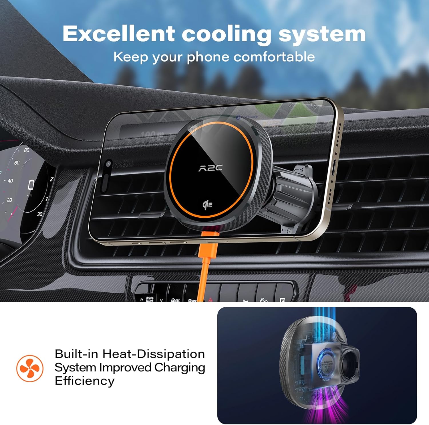 Thumbnail 3 de APPS2Car APPS2Car 15W Qi2 car mount charger