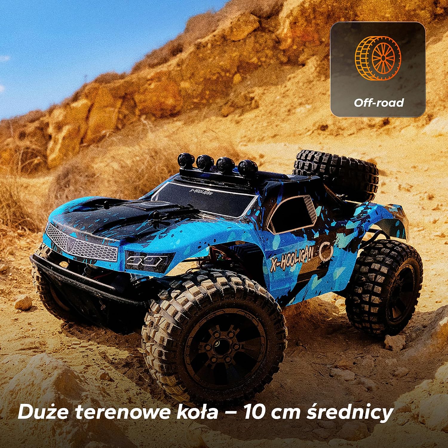 Detalle 2 de Overmax X-HOOLIGAN – samochód RC 1:10, napęd 4x4 i prędkość do 35 km/h