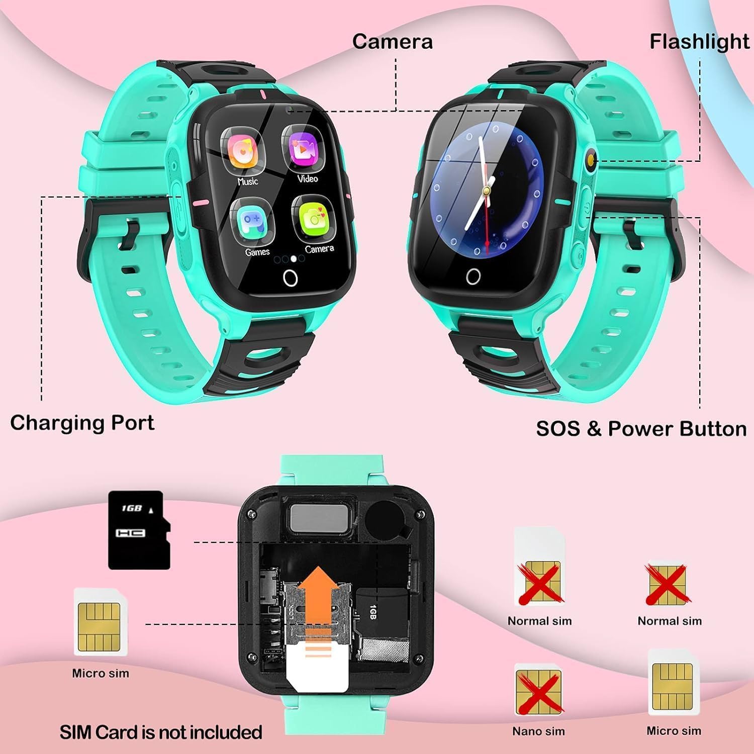 Thumbnail 6 de ELEJAFE Kids Smart Watch 1GB with 2 Cameras