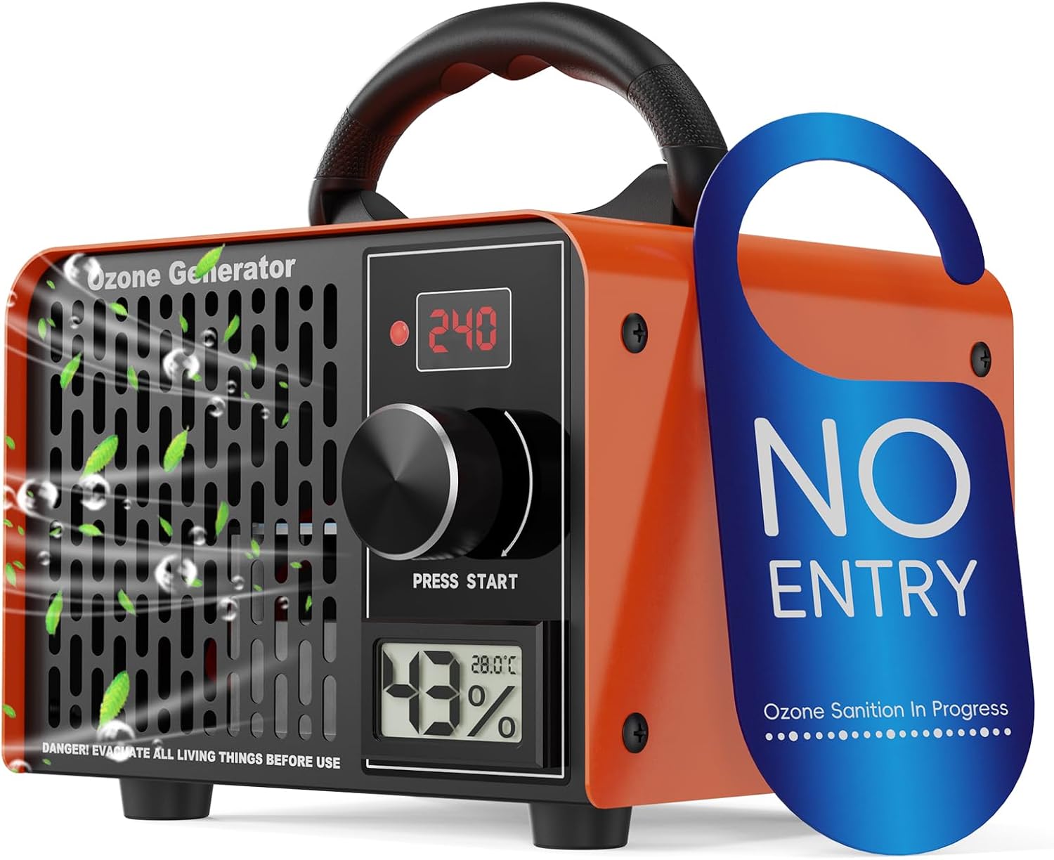 Detalle de LUXVANO FL-10H – generator ozonu 168 000 mg/h, timer 240 min i wyświetlacz