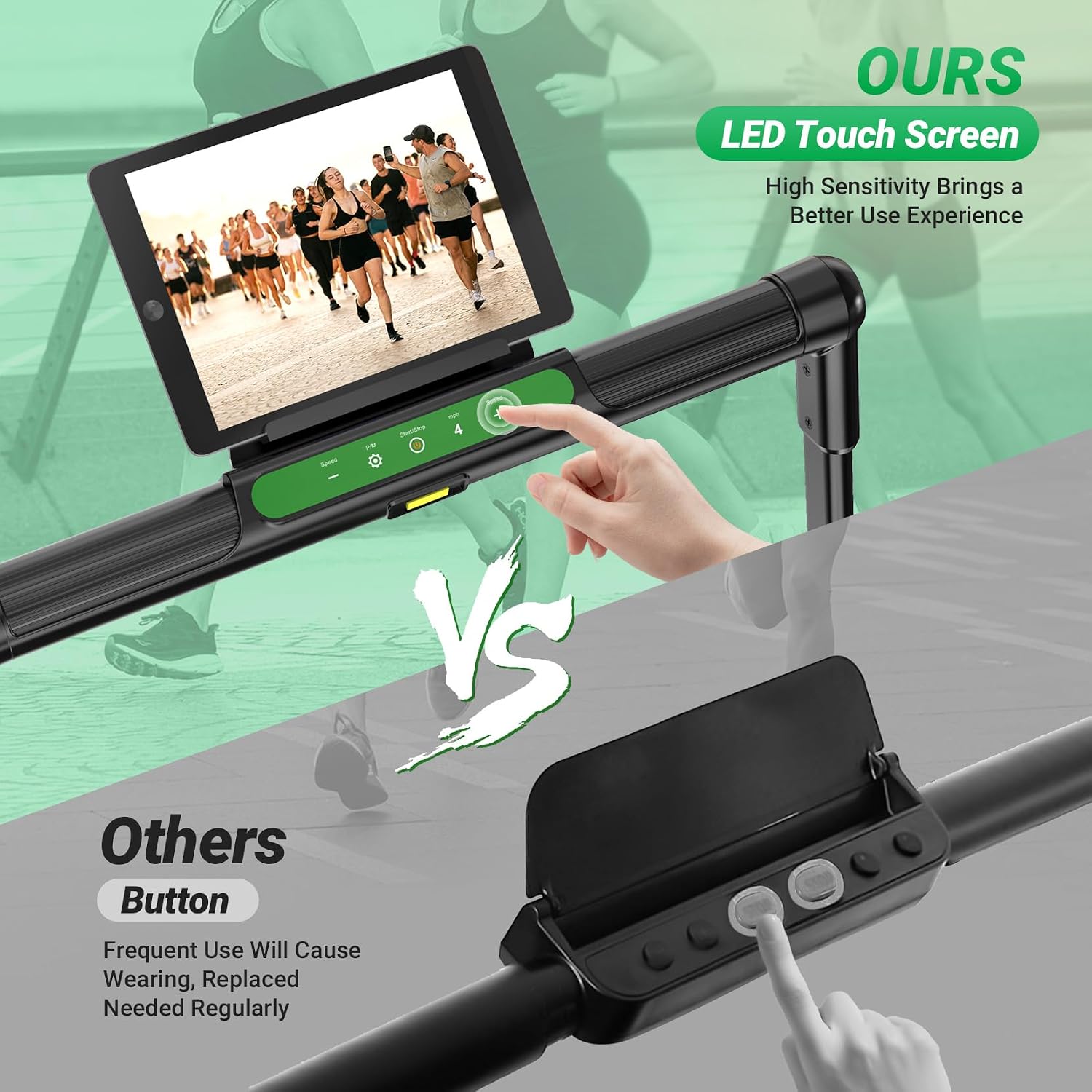 Detalle de THERUN folding treadmill 2.5HP walking pad