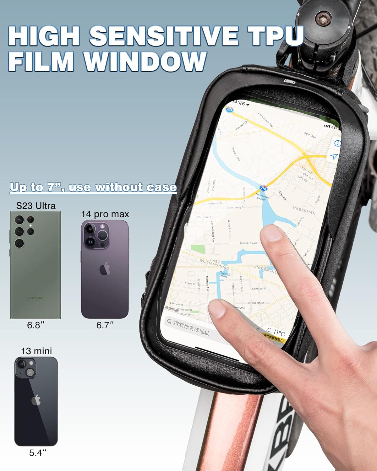 Thumbnail 2 de ROCKBROS Bike Frame Bag for Phones Up to 7 Inches