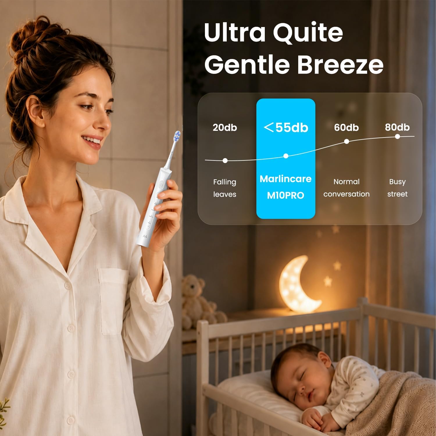 Detalle 2 de Marlincare Sonic Electric Toothbrush, 180-Day Battery
