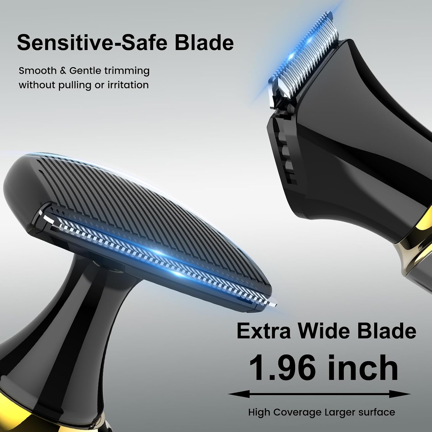 Detalle de Hatteker 4-in-1 Back Shaver & Groomer Kit for Men: Extendable Arm, Waterproof and 5cm Blade