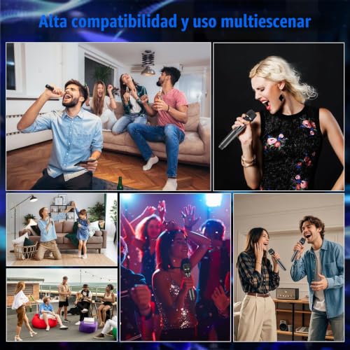 Thumbnail 6 de AMFUN Micrófono inalámbrico con 2 micrófonos, receptor y alcance de 50 m