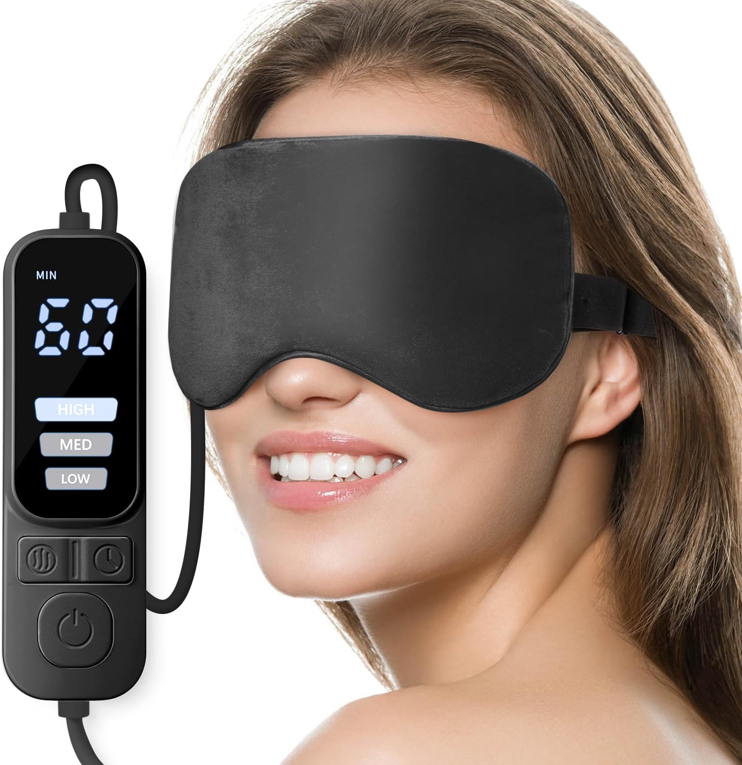Detalle de Ezona 51-00LC-BK10-04 Heated Eye Mask, USB-Powered with Heat and Timer Controls