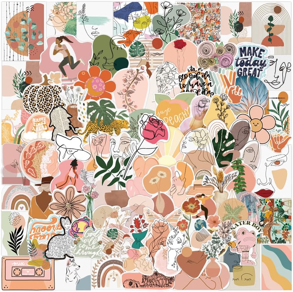 Detalle de Boho Vinyl Stickers, 100-Piece Pack