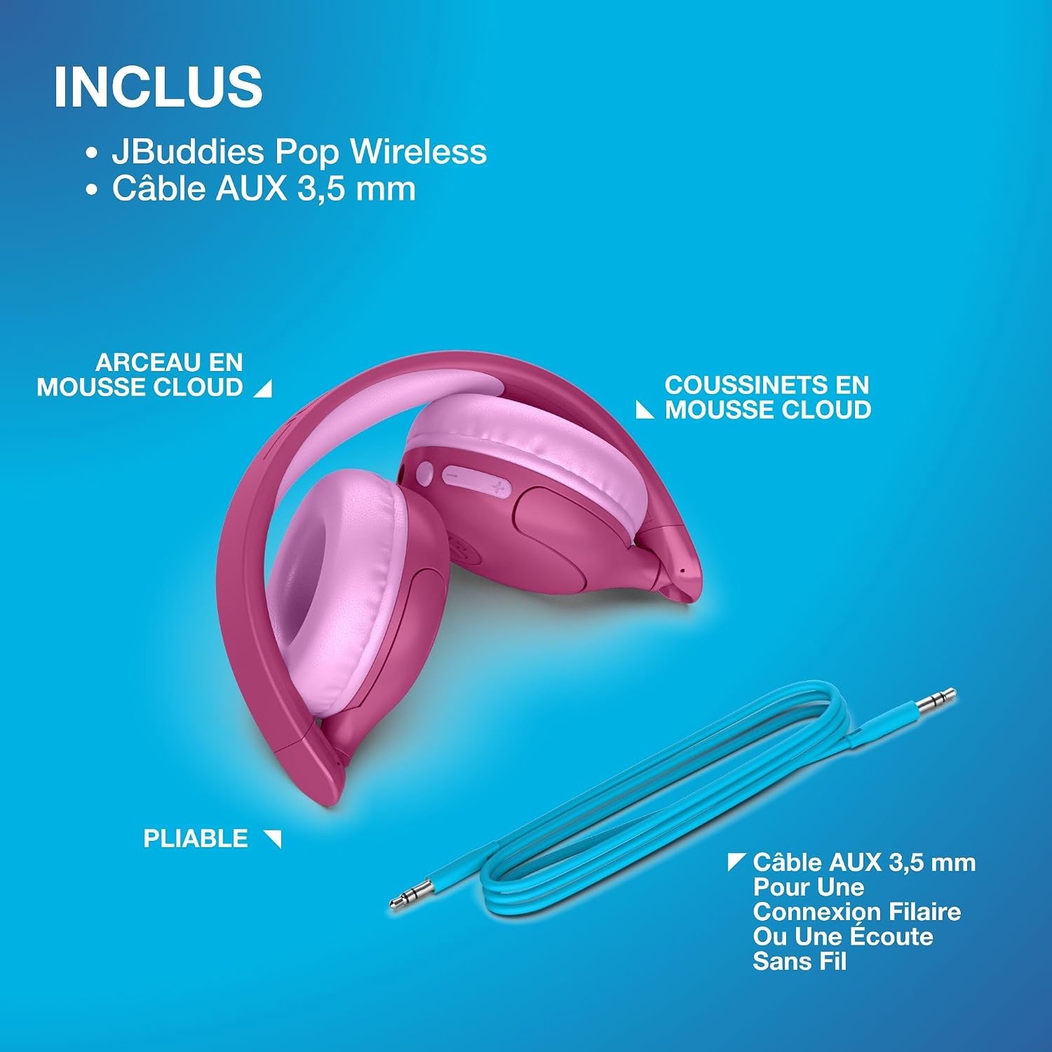 Thumbnail 6 de JLab JBuddies Pop Casque Enfant Rose