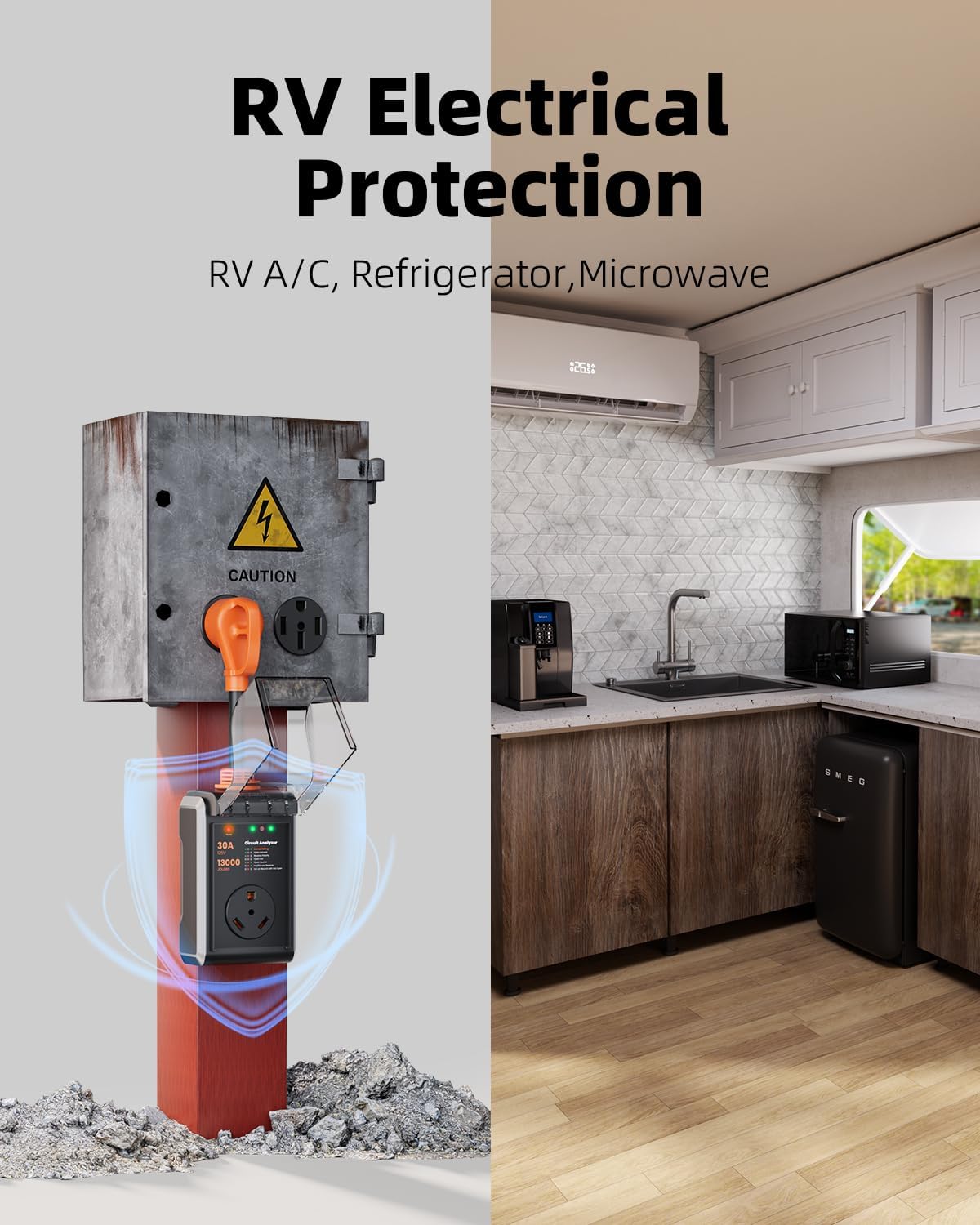 Thumbnail 3 de CRTBETLIF RV Surge Protector 13000J 30A